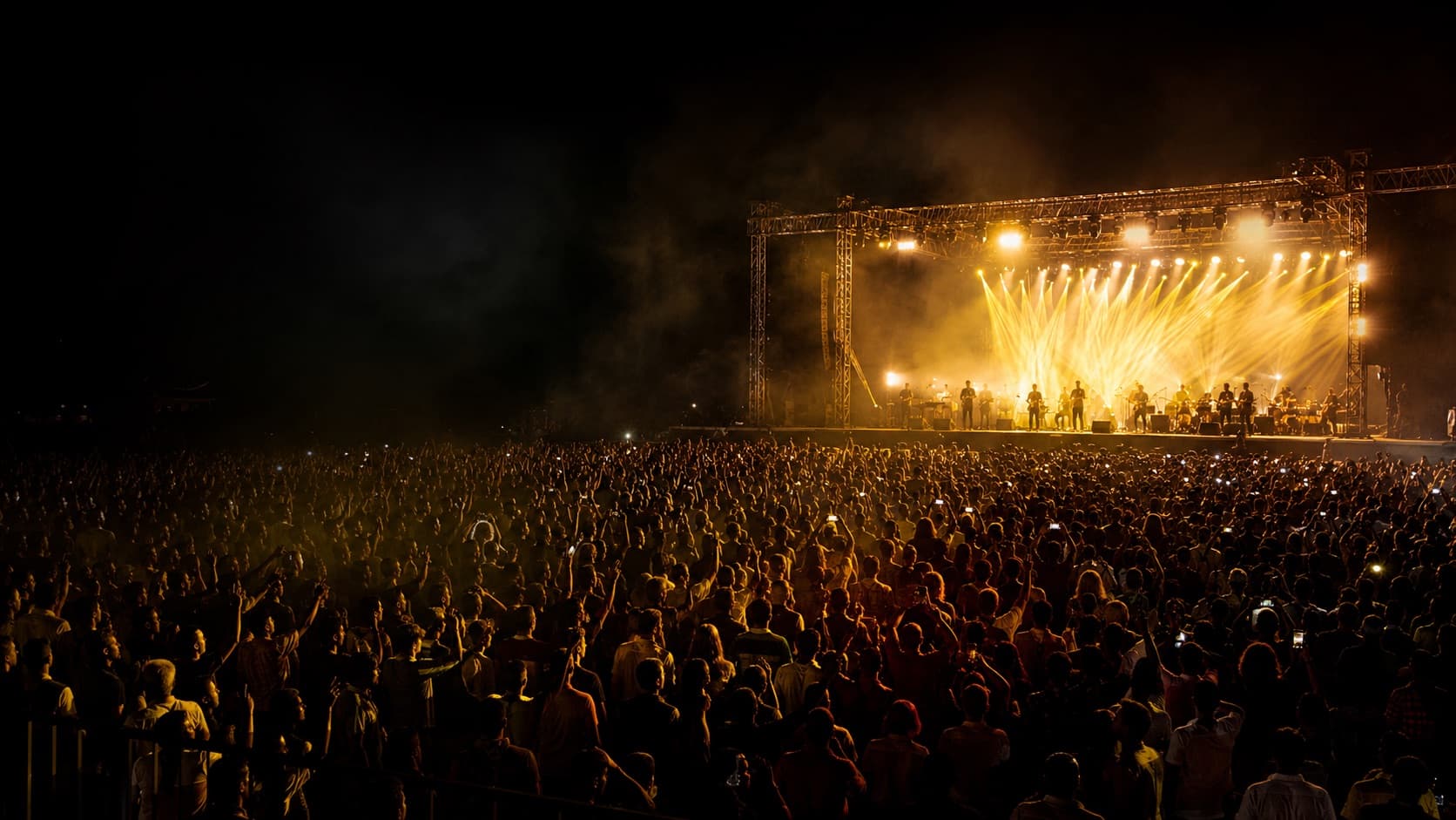 A Kerala festival audience and stage